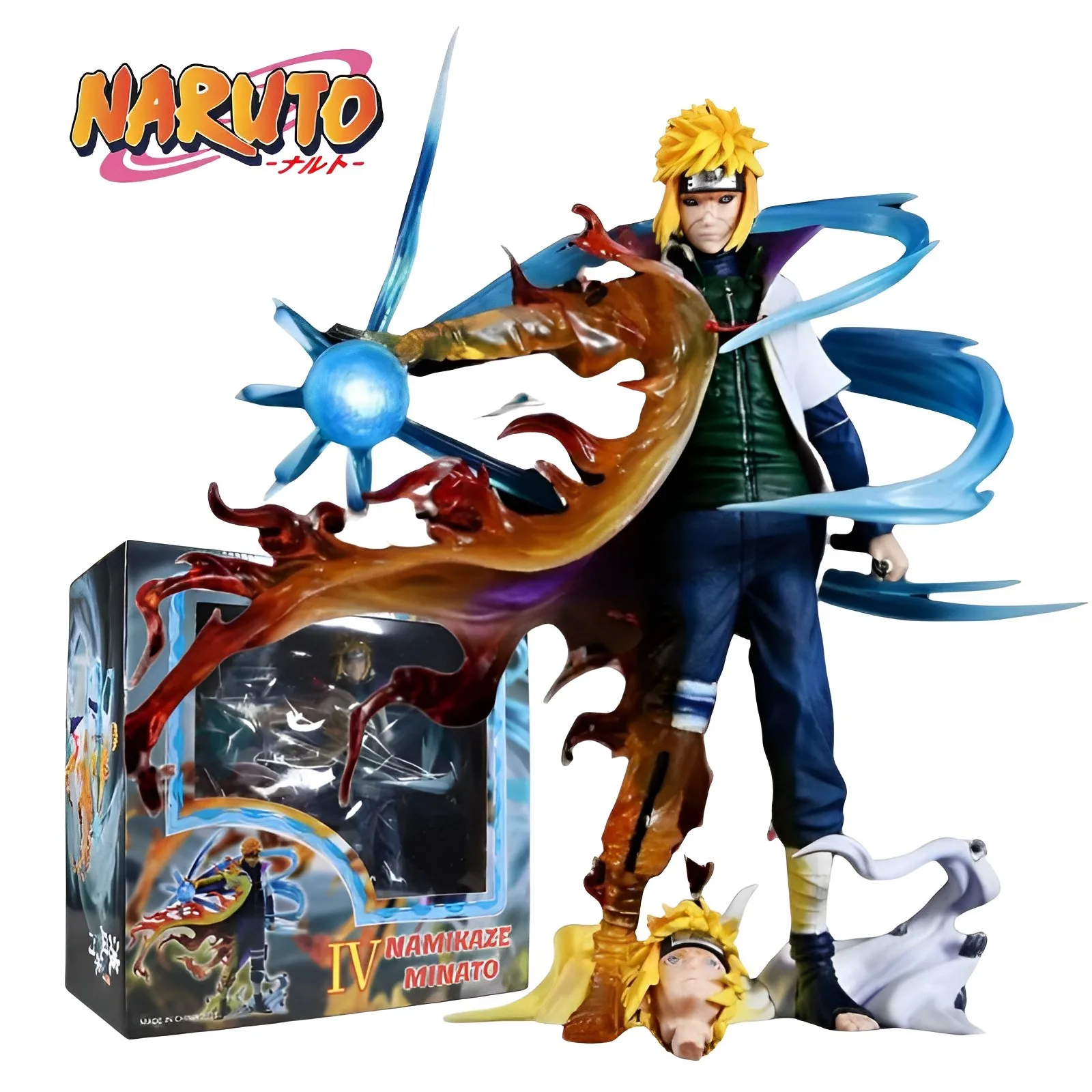 

Naruto Anime Figure 26cm Namikaze Minato Gk Pvc Statue Action Figurine Rasengan Desk Decoration Collectible Gift Model Kids Toys