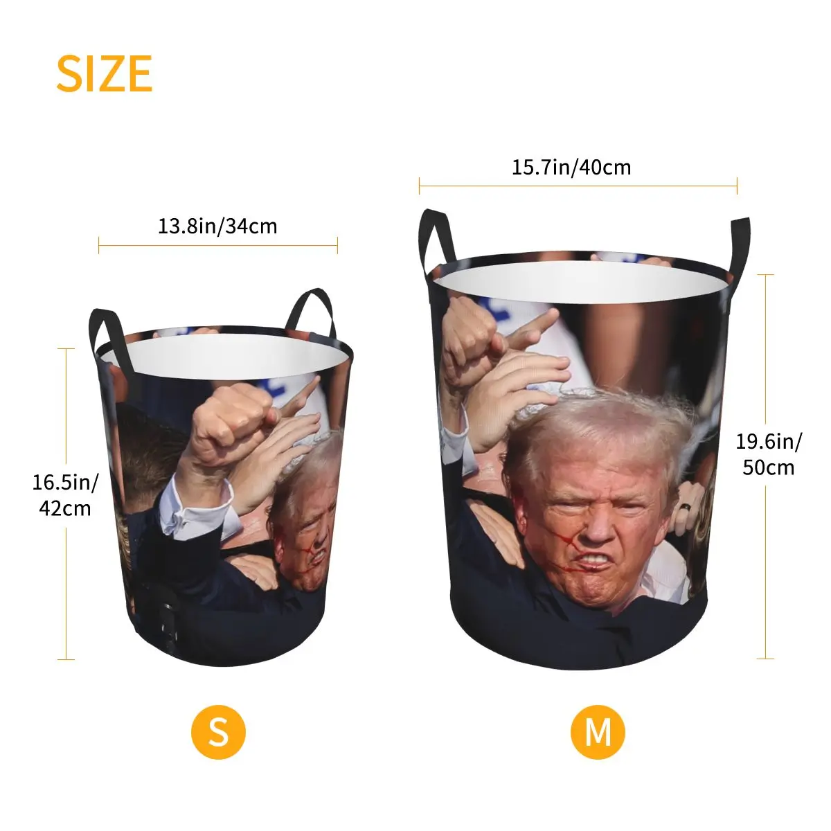 Пользовательская Дональд Трамп пуля проколола его уши корзина для белья