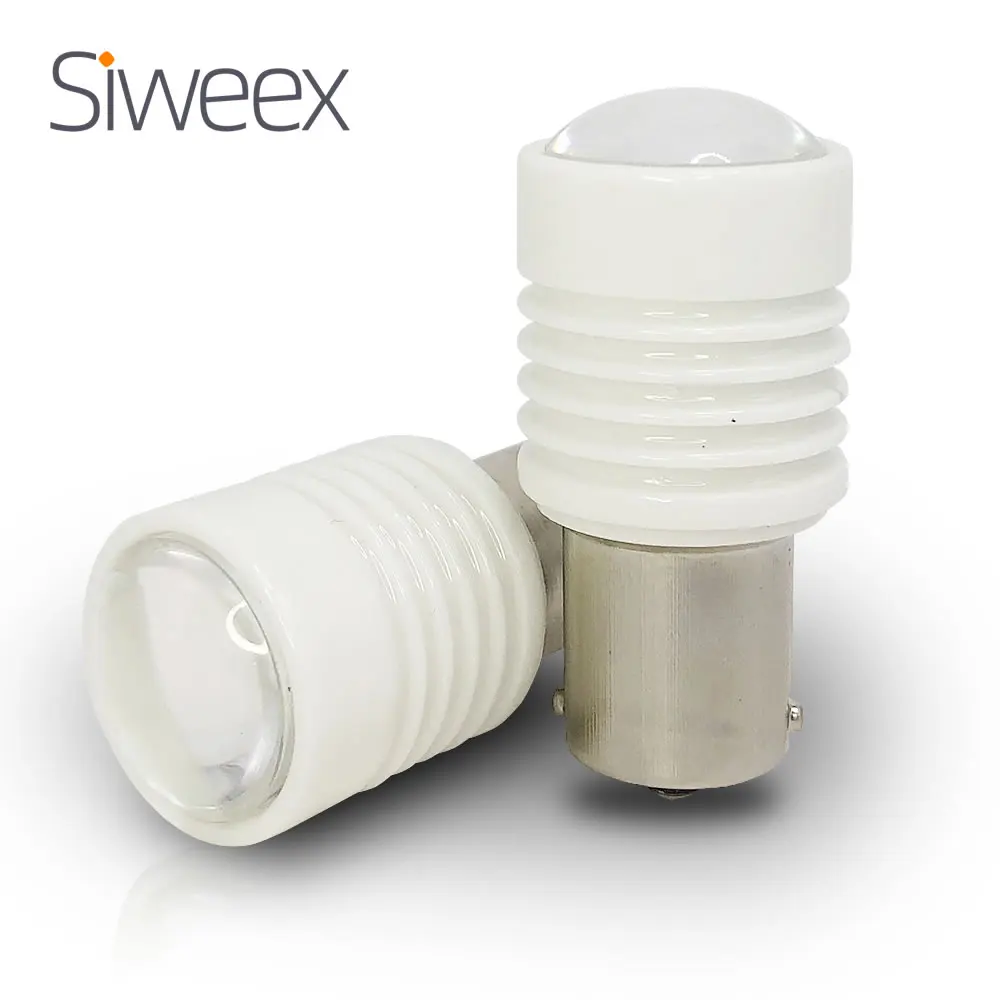 

12V 24V 1156 BA15S 1157 BAY15D S25 Ceramic Case Condenser Lens 6-3030 LED Car Turn Signals Reverse Brake Bakup Tail Light Bulb