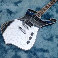 custom white mirror crack guitar iceman paul ps2cm stanley platinum crack mirror guard electric guitar