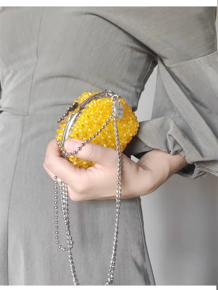 Модная сумка для монет и карт ярких цветов с радужными бусинами