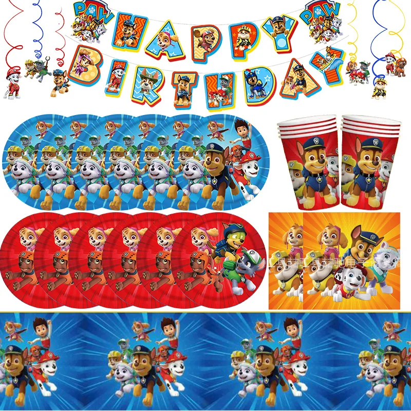 Щенячий патруль украшение для дня рождения фон баннер детский подарок наклейки