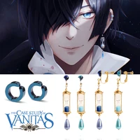 anime the case study of vanitas earrings blue ear bone clip vanitas hourglass drop earrings women men 11 custom ear clip set