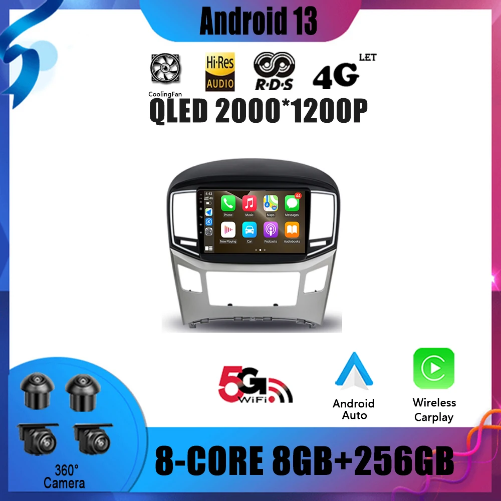

Android 13 Navigation No 2 Din DVD Player For Hyundai H1 Grand Starex (2015 - 2020) Car Radio Multimedia Video GPS