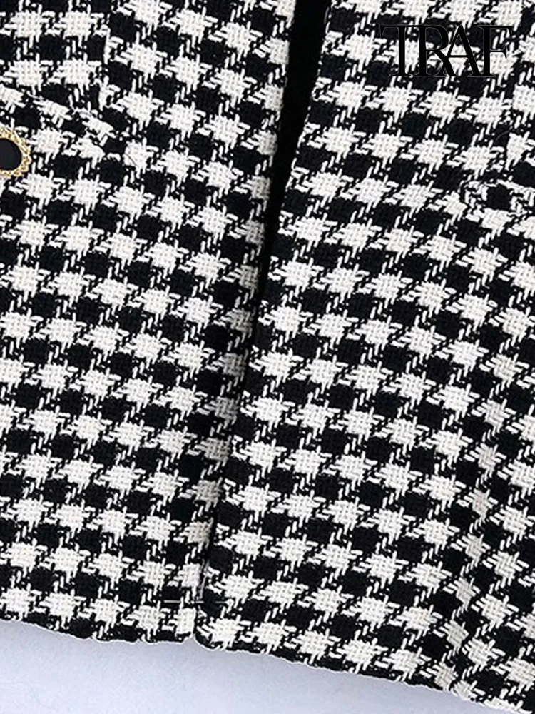 Женский твидовый блейзер с длинным рукавом карманами | Женская одежда