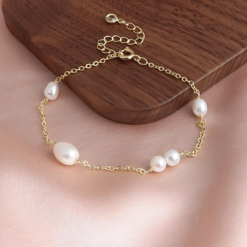 Minar модные браслеты из натурального пресноводного жемчуга с бисером для женщин