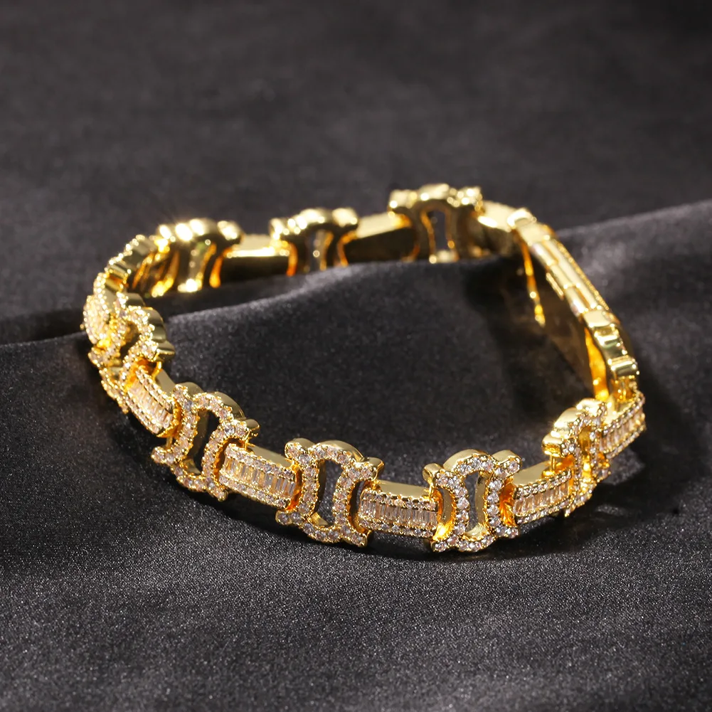 Новый модный простой браслет I-Word в стиле хип-хоп со сверкающими стразами и