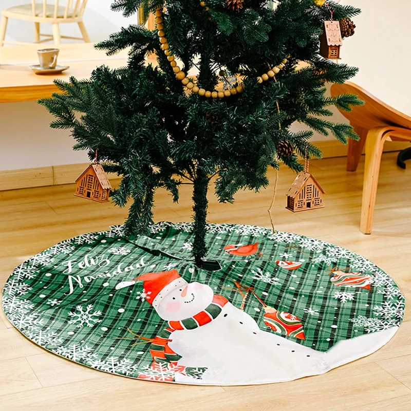 

Christmas Tree Skirt Snowflake Snowman Xmas Tree Bottom Decor Mat Merry Christmas Decoarations Home Party Ornaments