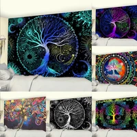 psychedelic tree art home decor tapestry mandala macrame hippie wall hanging bohemian room decor tapestries for living room