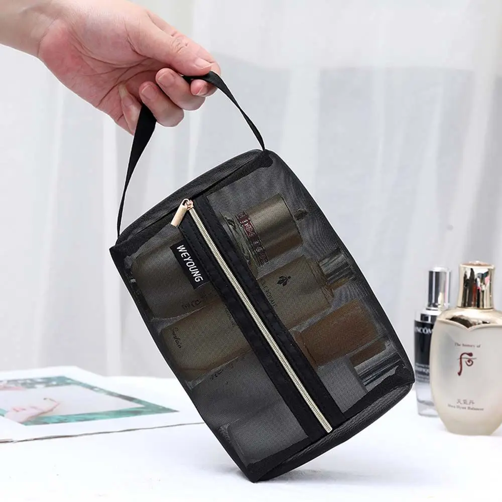 

Portable Large Capacity Travel Wash Pouch Zipper Makeup Bag Toiletry storage Case Cosmetic Organizer Mesh Cosmetic Bags