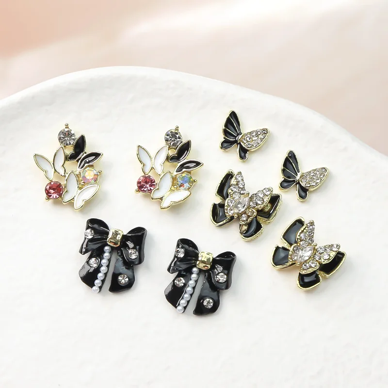 Garlands Bow Starfish Pearl Pendant Zircon Nail art Charm Rhinestone Design Crystal Jewelry Nail art Decoration images - 6