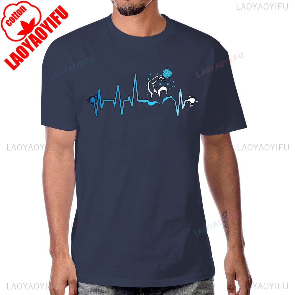 Фото Водная футболка-поло Player Heart Beat с графическим принтом и коротким рукавом, повседневная модная мужская футболка в стиле Харадзюку в стиле хип-хоп, хлопковые женские футболки №3