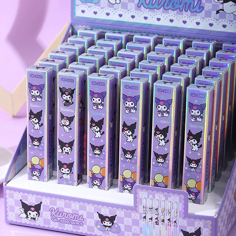 

36 шт./коробка, металлическая ручка Sanrio Kuromi с золотым тиснением
