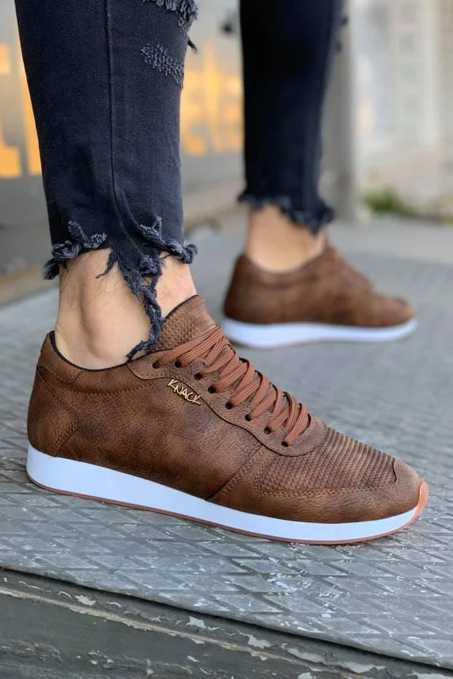 

Повседневная мужская обувь Knack, нескользящая, желто-коричневая, из искусственной кожи, на шнуровке, на весну-лето, оригинальная модель 002