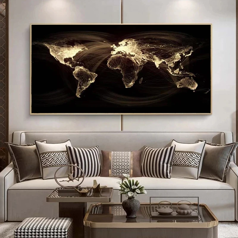 

Vintage World Map Canvas Painting Printing Poster and Print Wall Art Nordic Map Pictures for Living Room Modern Pictures Decor