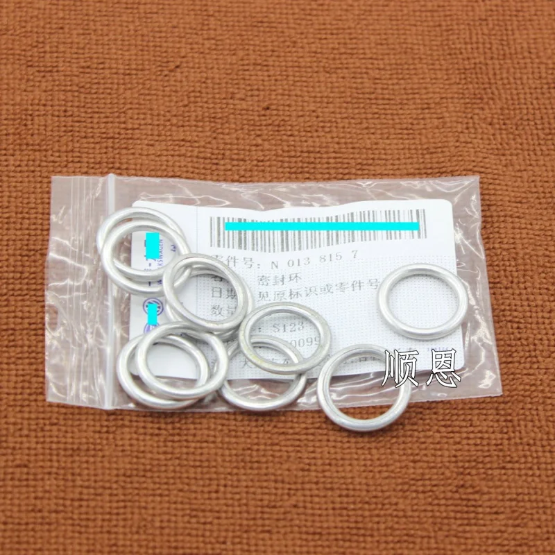 

10pcs M14 Crush Washer Oil Drain Plug Gaskets Fit For Volkswagen Audi EA888 Engine Oil Pan Screw Gasket Washers N0138157