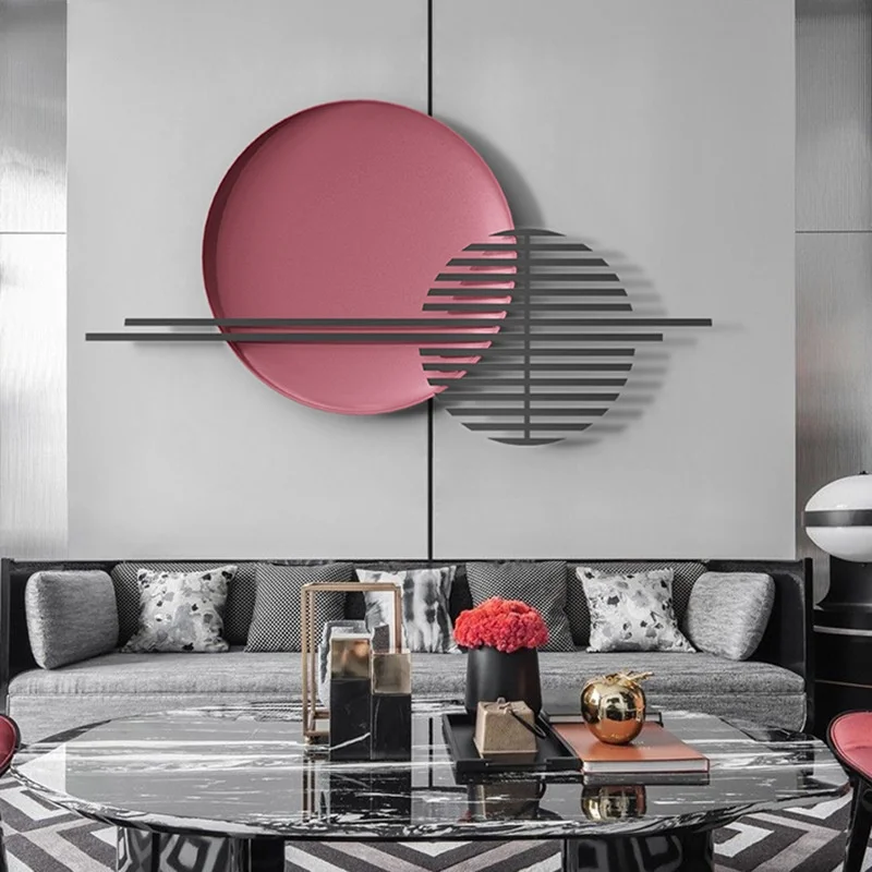 

Living Room Three-dimensional Wall Decoration Sofa Background Wall Creative Porch Decoration Round Abstract Pendant Wall Hanging