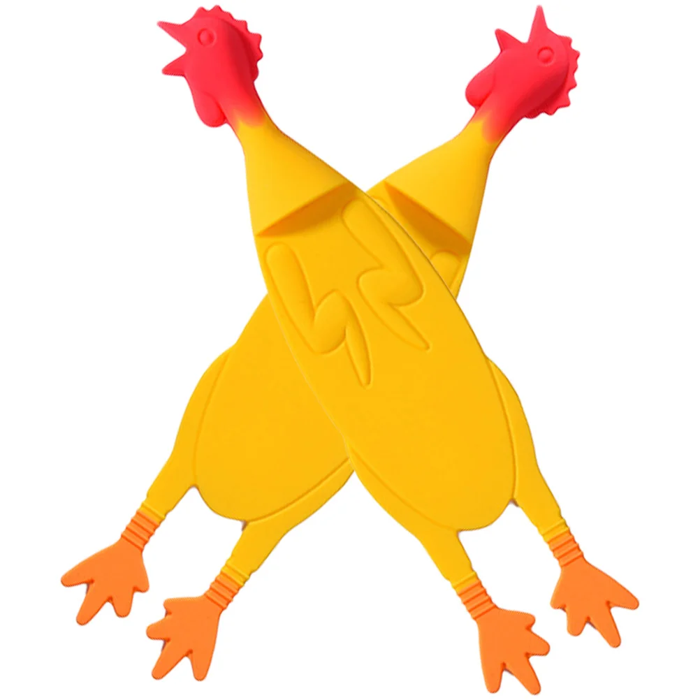 

2 Pcs Portable Bookmark Child Baby Bath Toy Gifts College Girls Silica Gel Marks Women