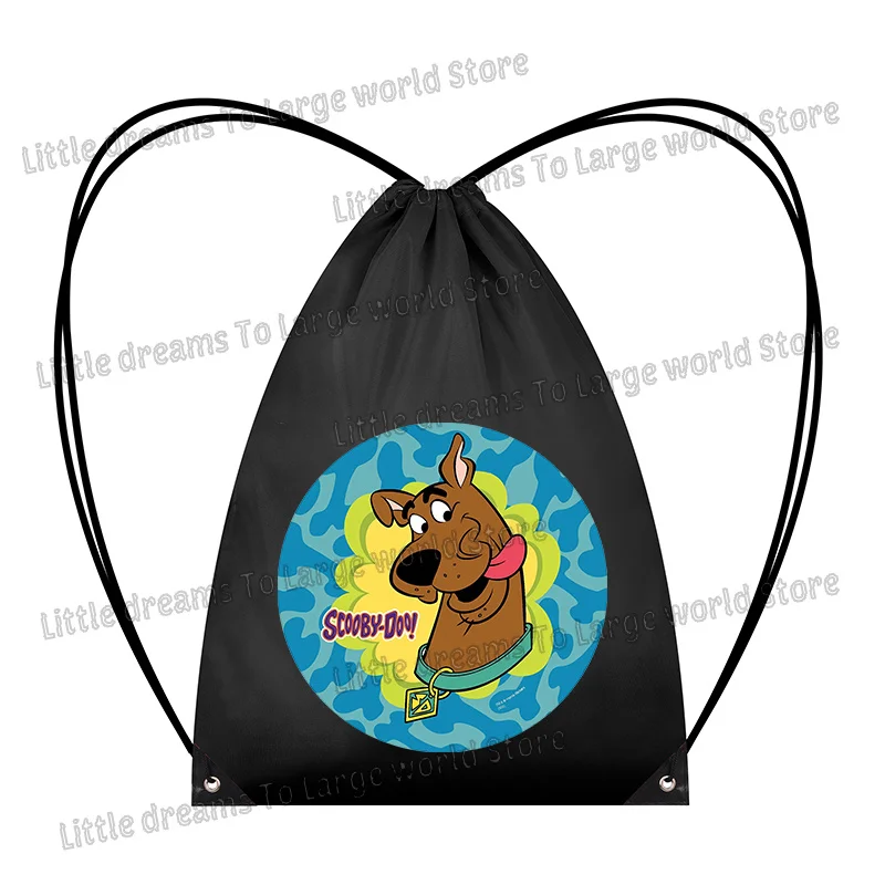 Фото Сумка для хранения на шнурке Scooby Doo, крутой рюкзак с карманами в виде мультяшной собаки, полиэстер, милый аниме-принт, легкие дорожные сумки-органайзеры №4
