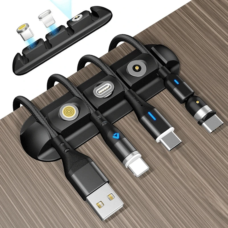

Cable Manager Magnetic Plug Organizer Silicone USB Cable Mouse Headphone Winder for Office Desk Car Neat Wire Retainer Line Card
