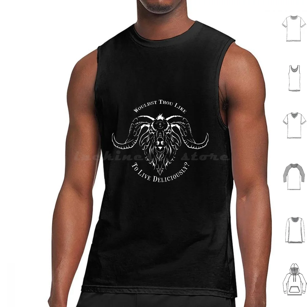 

Live Deliciously Tank Tops Vest Sleeveless Black Phillip