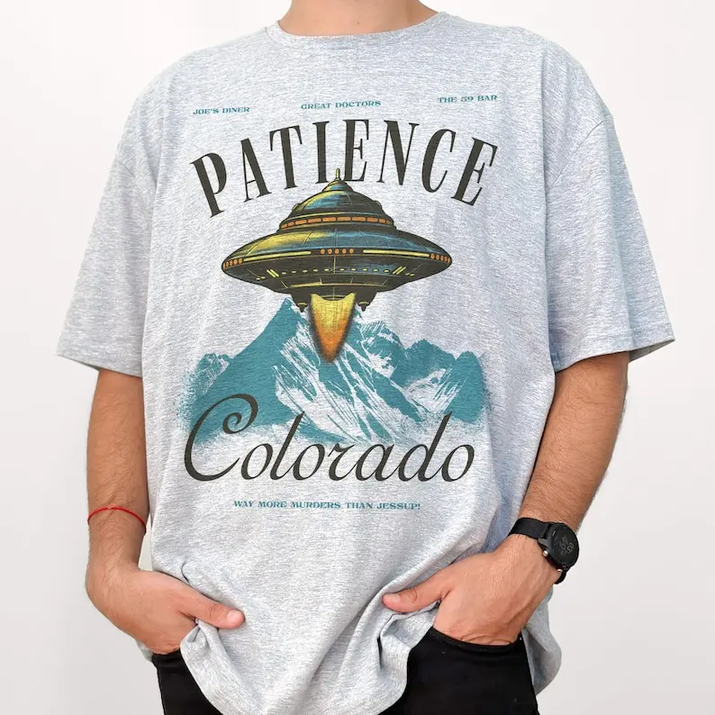 Футболка с рисунком Patience футболка эффектом памяти Чужой НЛО забавная рубашка