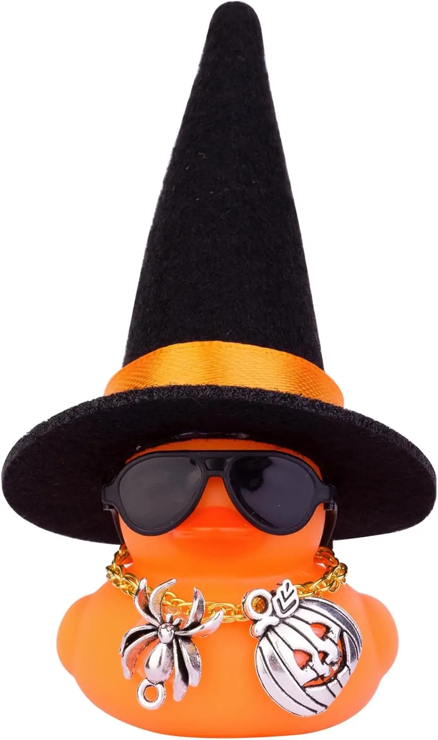 

Резиновые украшения в виде утки для автомобиля, украшения для приборной панели в виде утки на Хэллоуин с мини-ведьмой, шляпой, солнцезащитными очками, ожерельем, аксессуары на Хэллоуин