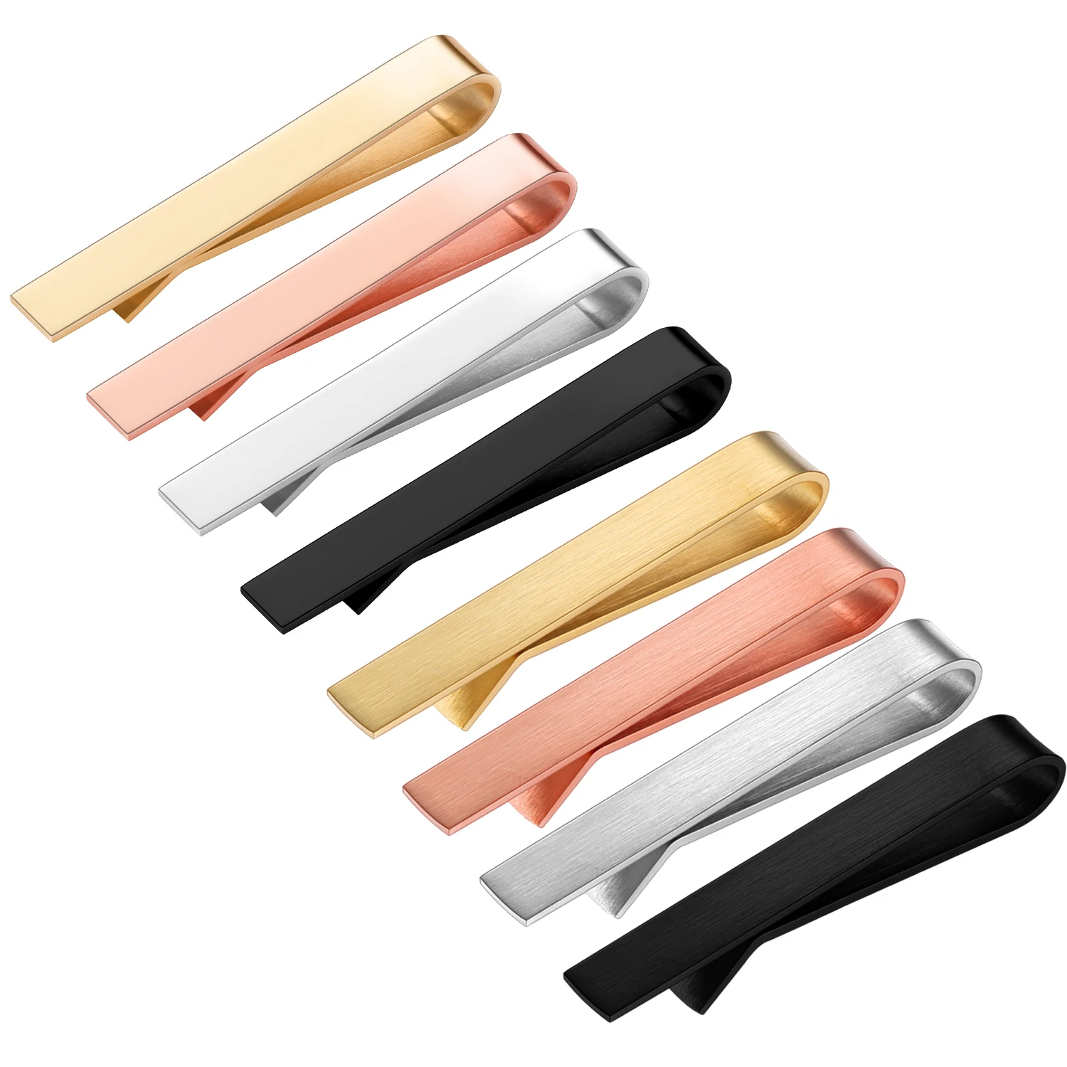 

HAWSON 2 in shiny and brushTie Clips for Men-Skinny Tie Bar Tie Set for Wedding Anniversary Business and Best Gift for relatives