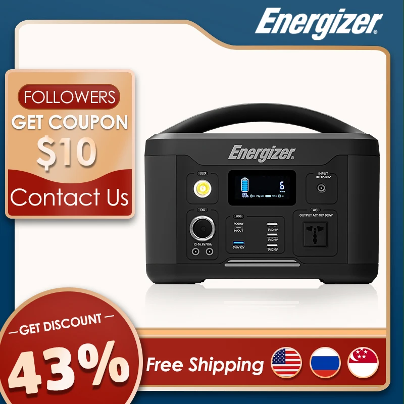 

Energizer Портативная электростанция PPS700 600W/626WH Открытый аварийный источник питания Солнечный генератор Быстрая зарядка литий-ионный аккумулятор RV