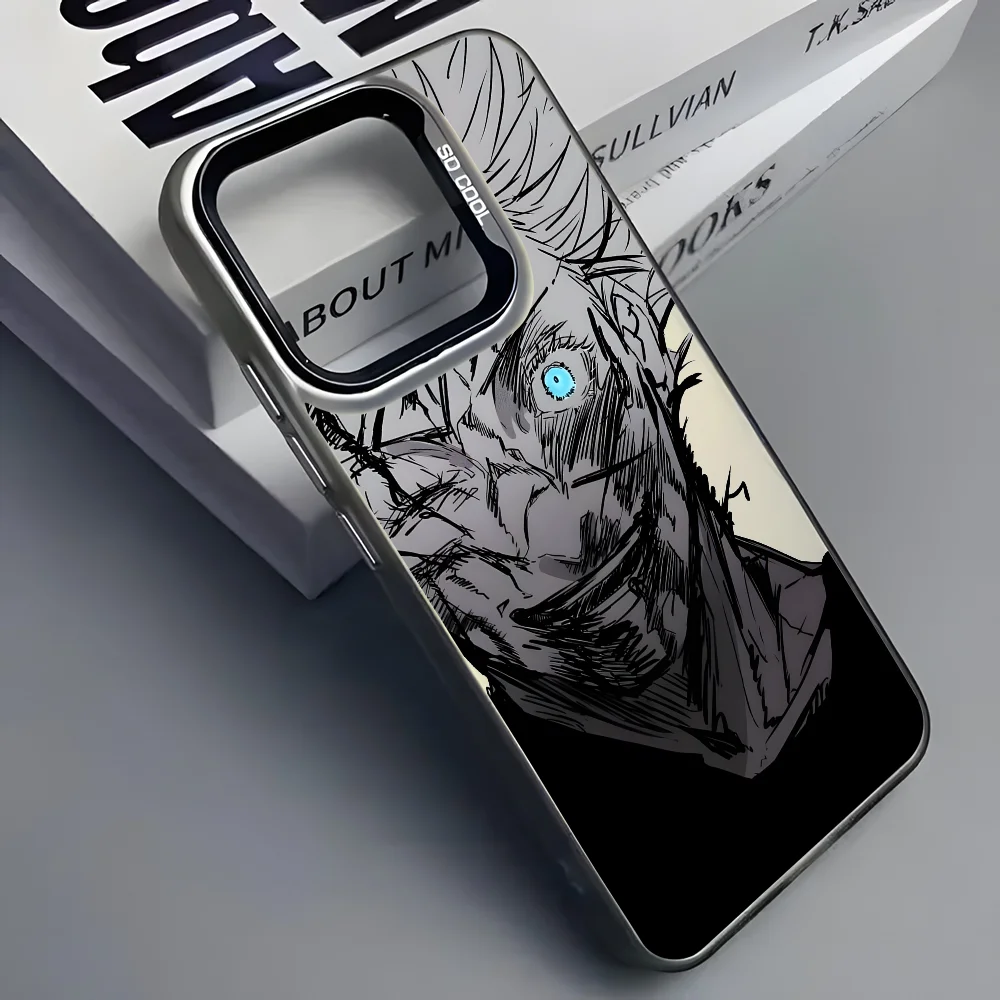 Модный чехол для телефона J-Jujutsu Kaisen Gojo iPhone 16 15 14 13 12 11 Pro Max черный фиолетовый