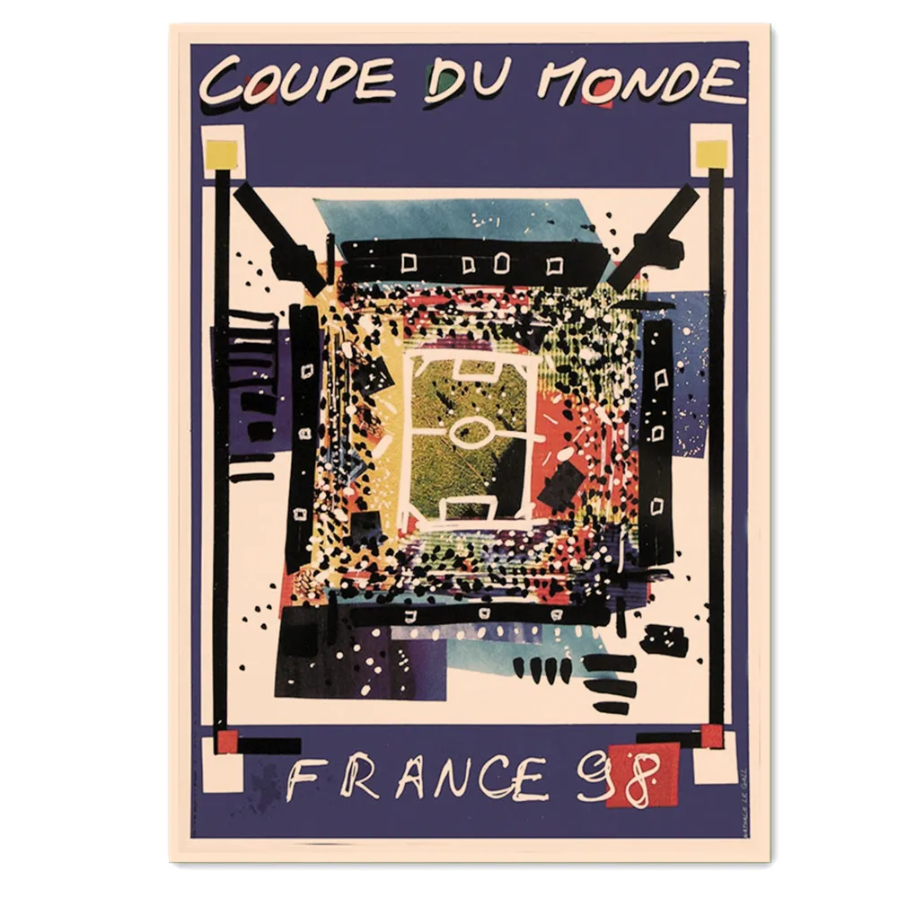 

1998 France FIFA WORLD CUP Retro Football Pictures Wall Chart Vintage Kraft Posters and Prints Painting Wall Sticker Home Decor