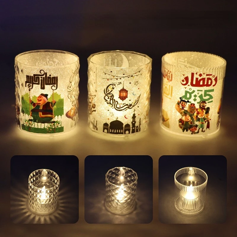 

Eid Mubarak Decors Candles Ramadan Decoration 2023 Lovey Night Light Gifts for Kids Kareem Decorating Islamic for Home Ornament