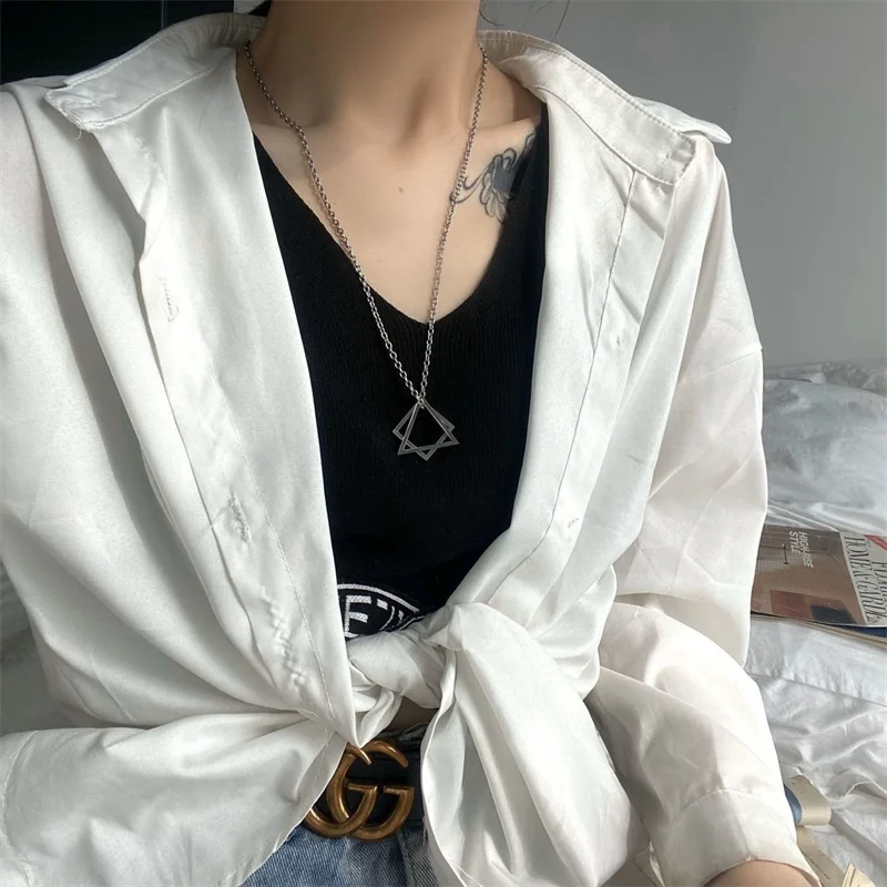 Геометрический Штабелируемый квадратный треугольный соединенный кулон для