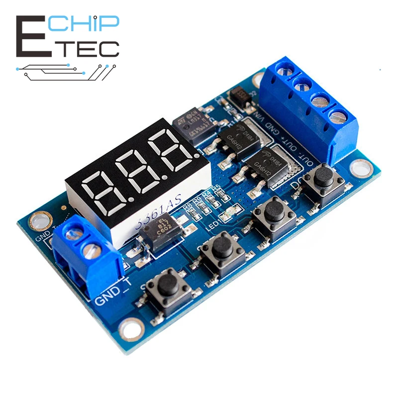 

DC 12V 24V Dual MOS LED Digital Time Delay Relay Trigger Cycle Timer Delay Switch Circuit Board Timing Control Mod