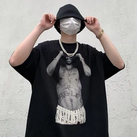rap star hip hop streetwear tops 2pac tupac print t shirt men fashion oversized t shirts men short sleeve tee male clothing