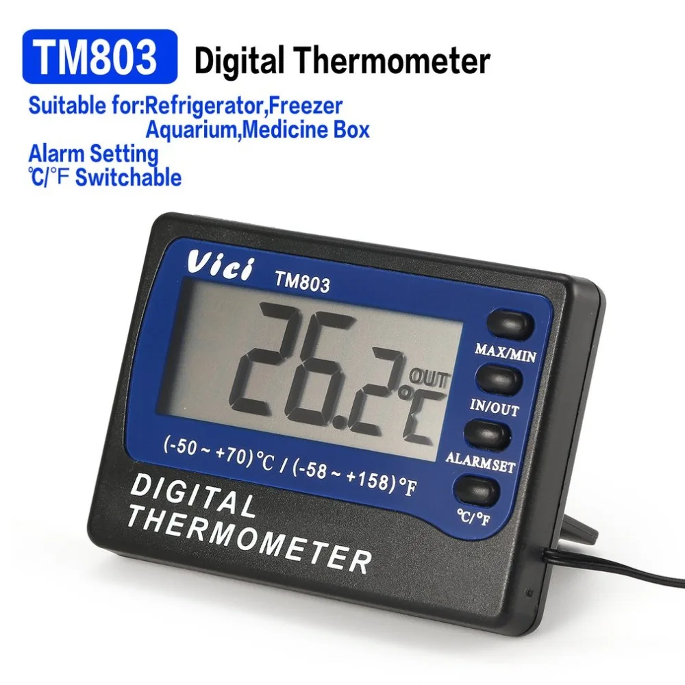 

Цифровой термометр Vici TM803 с ЖК-дисплеем, устройство для измерения температуры в холодильнике, морозилке, аквариуме, аптечке