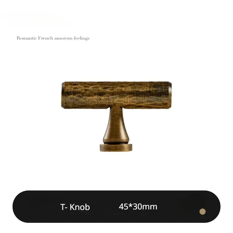 Латунные ручки для дверей шкафа ручной работы, бронзовые ручки в стиле ретро, под старину, Т-образные, для мебели, шкафа, ящика