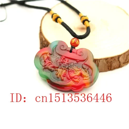 Китайский Цвет Нефритовый дракон феникс кулон жадеит ожерелье Шарм ювелирные