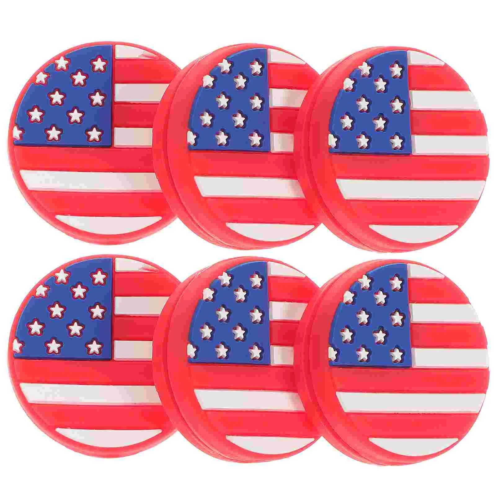 

6PCS Silicone Tennis Racket Vibration Dampeners American Flag Tennis Racquet Absorbers Tennis Racket Strings Dampers for Players