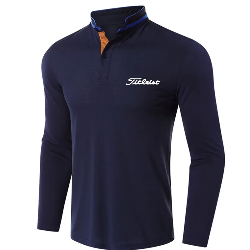 

2021 New Men Golf Clothing Long Sleeve T-shirt Men's Outdoor Sports Ventilation Loose Bottomed Polo Shirt Half Zip Golf Wear