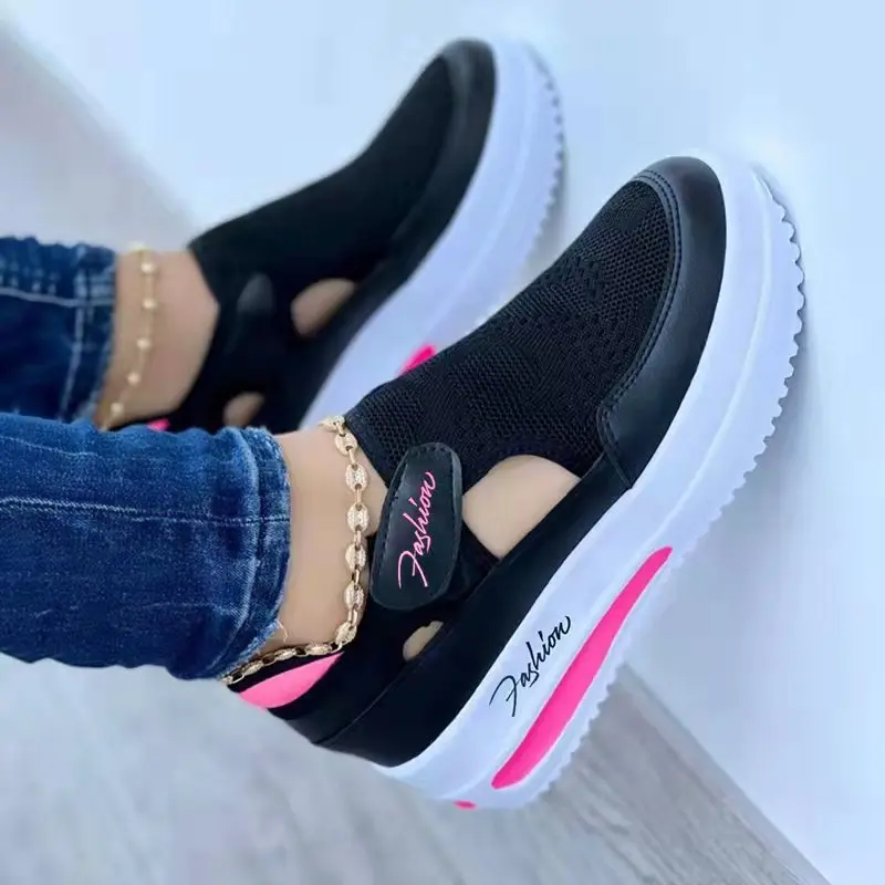

NEW Women Vulcanized Sneakers Platform Solid Color Flats Ladies Shoes Casual Breathable Wedges Walking Sneakers Zapatillas Mujer