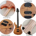 Электрическая гитара Tree Burl Top, 7 струн, гитара 39 дюймов, естественный цвет, 24 лада, горловина из Канады и клена с корейским звукоснимателем
