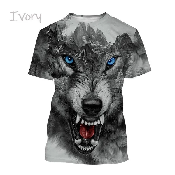 

Мужские/женские модные футболки с 3D-принтом волка, индивидуальная крутая футболка с графическим принтом, футболка унисекс с коротким рукавом, 2023