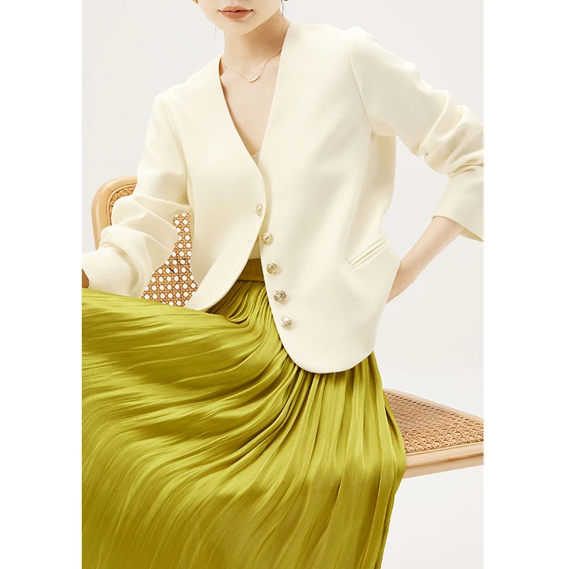 

Design Autumn 2022 New Jackets for Women 2022 Japan Style V-Neck Single Breasted Wide-waisted Coat Women Long Sleeve
