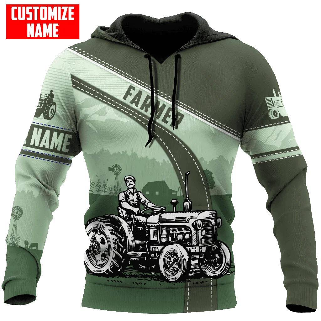 

Farmer tractor working in fields 3D All Over Printed Mens Hoodies Sweatshirt Unisex Casual zip hoodies sudadera hombre MT-35