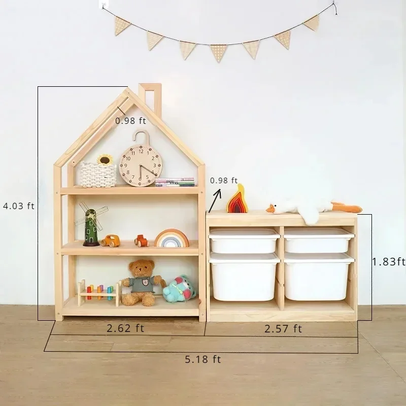 

Montessori Shelf, Toddler Bookshelf, Montessori Furniture, Nursery Toys Storage Wooden Bookcase Bedroom Clothing Wooden Cabinet
