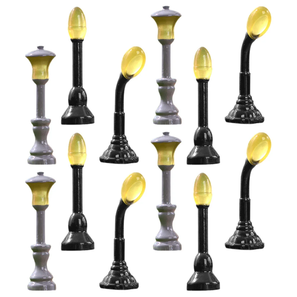 

12pcs Micro-landscape Luminous Street Lamp Decor House Street Lamp Ornaments