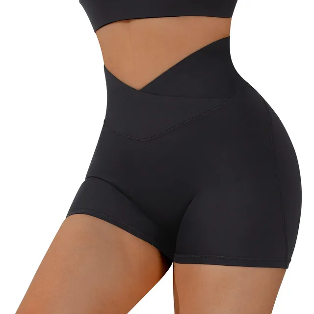 v waist biker shorts