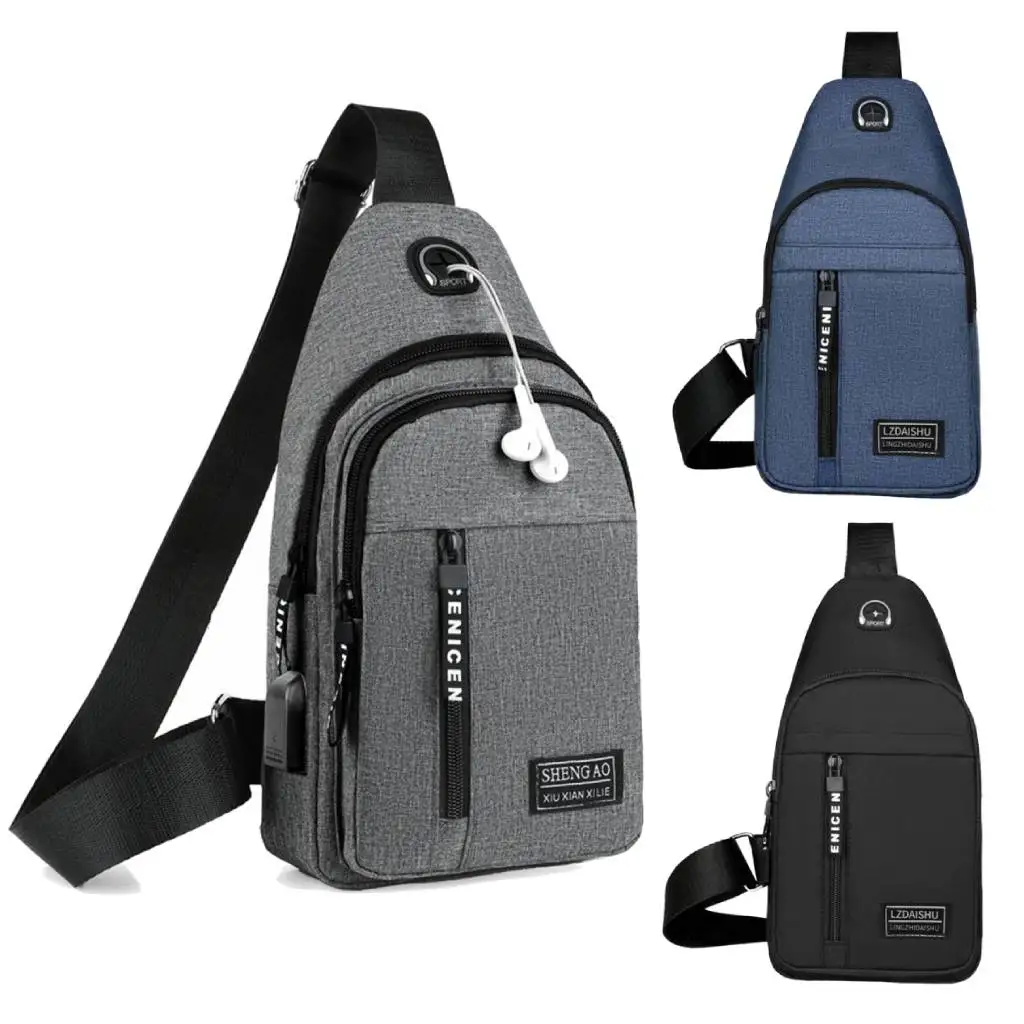 

Men's Chest Bag New Fashion Korean-Style Casual Sports Water-Proof Shoulder Crossbody Bag Cross Body Chest Bag for Men