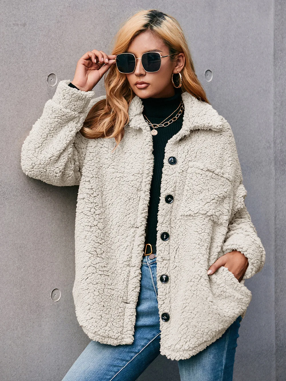 2021 Winter Thicken Warm Teddy Fur Jacket Coat Women Casual Fashion Lamb Faux Fur Overcoat Fluffy Cozy Loose Outerwear Female